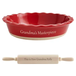 Any Message Stoneware Pie Dish