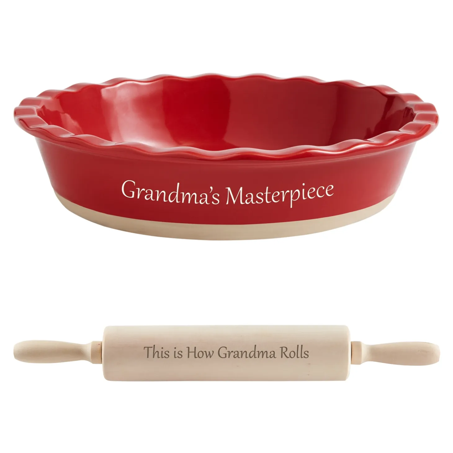 Any Message Stoneware Pie Dish