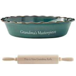 Any Message Stoneware Pie Dish
