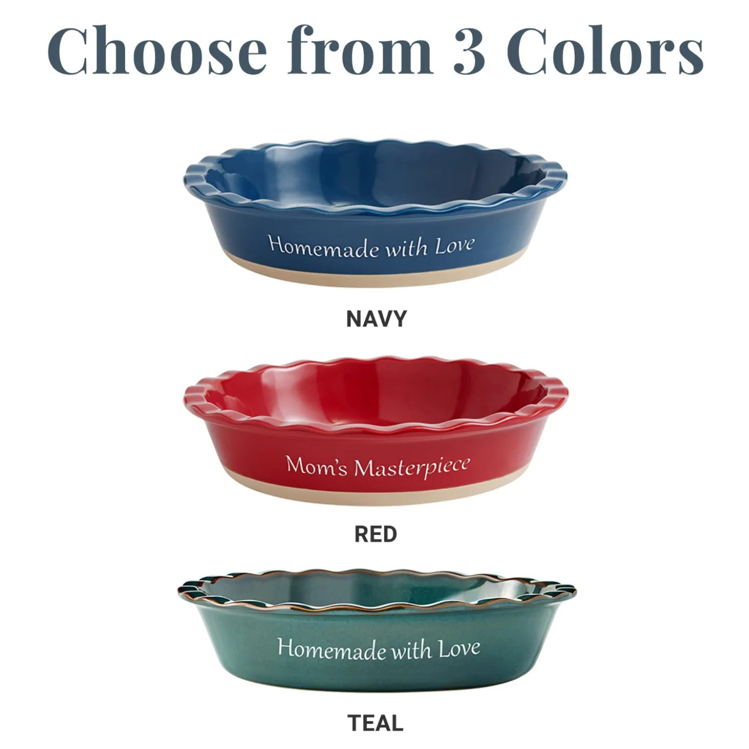 Any Message Stoneware Pie Dish