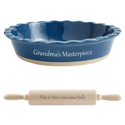 Any Message Stoneware Pie Dish