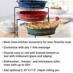 Any Message Stoneware Pie Dish