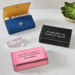 Any Message Travel Pill Organizer .product-info-decoration { display: inline-flex; justify-content: space-between; align-items: center; border-radius: 0.4rem; background-color: #E8E8E8; padding: 0.2rem 0.4rem; font-size: 1.4rem; line-height: 1.6rem; font-weight: var(--font-weight-semibold); letter-spacing: 0.042rem; text-transform: uppercase; --decoration-icon-url: ''; /* will be dynamically set */}.product-info-decoration.badge-icon::before { content: ''; width: 2rem; height: 2rem; background: var(--decoration-icon-url) no-repeat; background-size: 100% 100%; display: block; margin-right: 0.4rem;} Laser Engraved