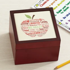 Apple for Teacher Keepsake Tile Box