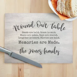 Around Our Table Glass Cutting Board