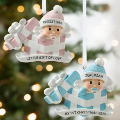 Baby in Present Ornament