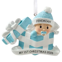 Baby in Present Ornament