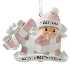 Baby in Present Ornament