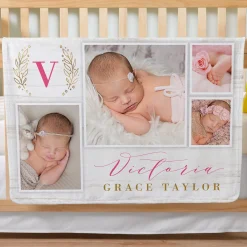Baby Photo Monogram Blanket