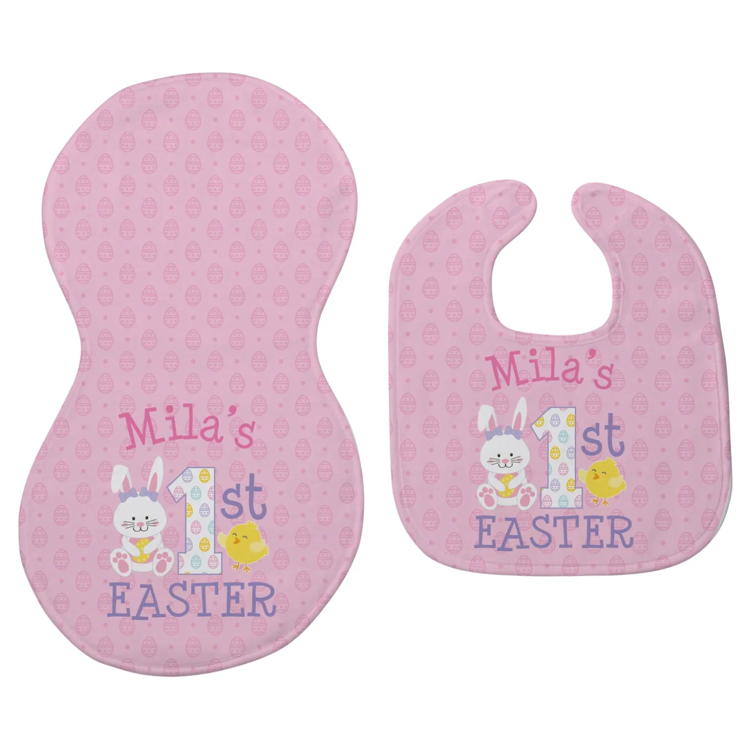 Baby's First Easter Bib & Burp Cloth Set