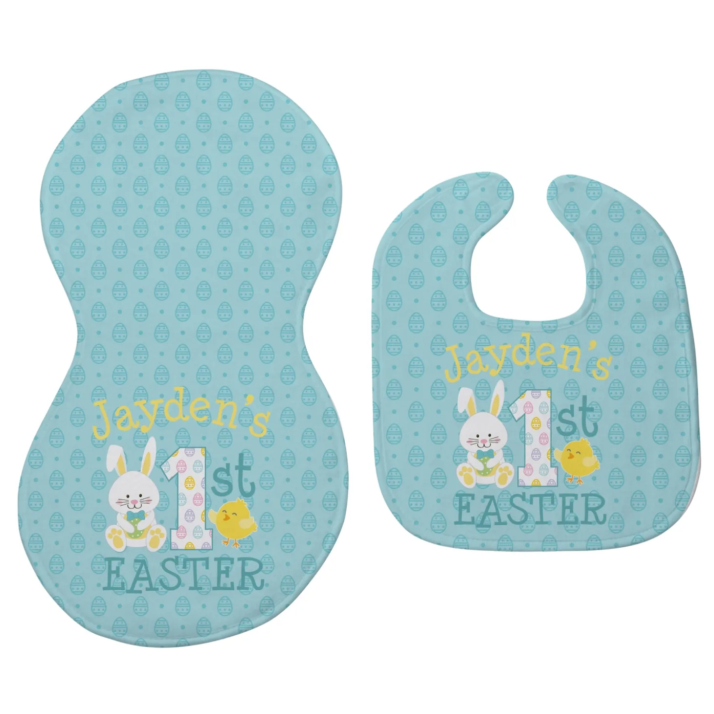 Baby's First Easter Bib & Burp Cloth Set