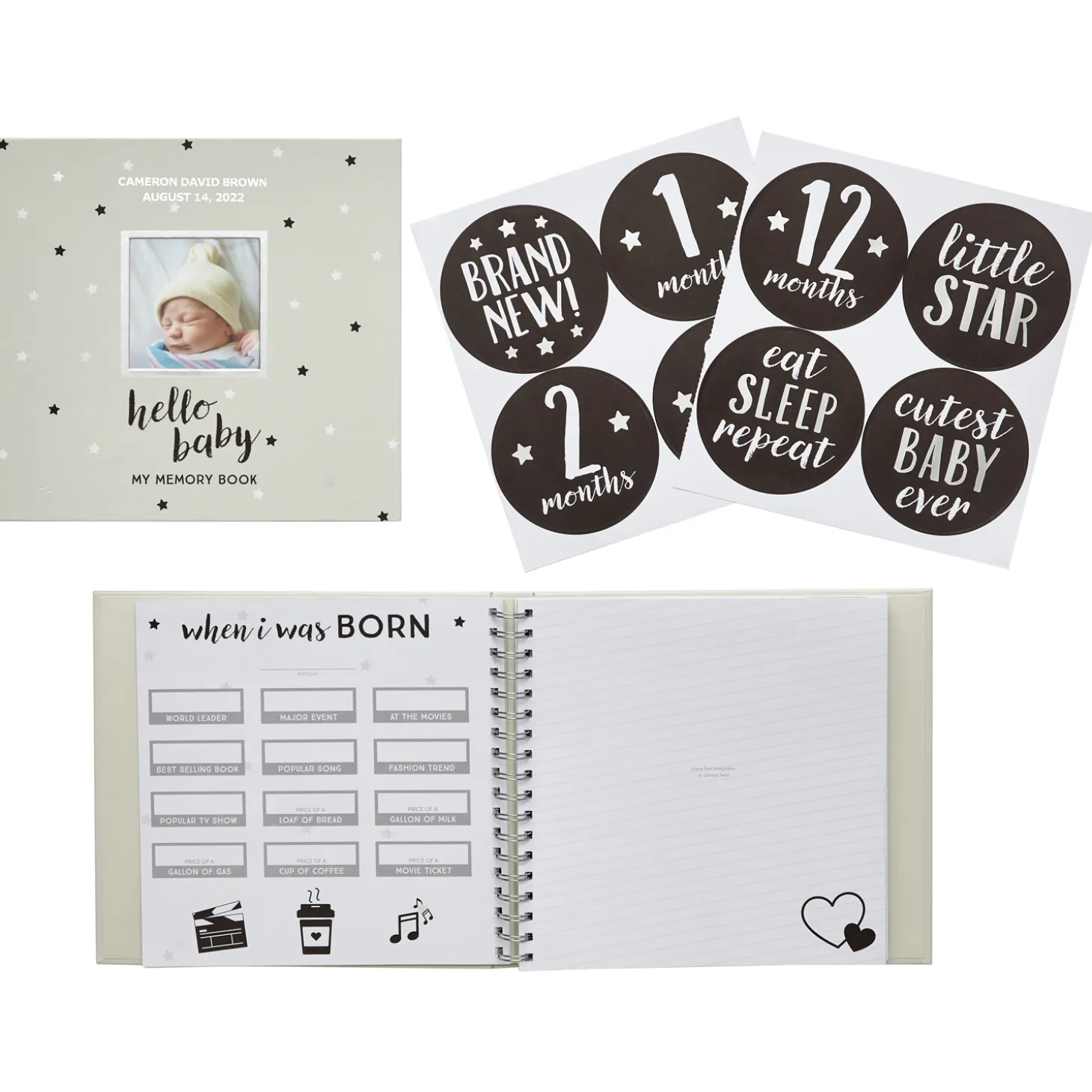 Baby's Memory Book & Sticker Set