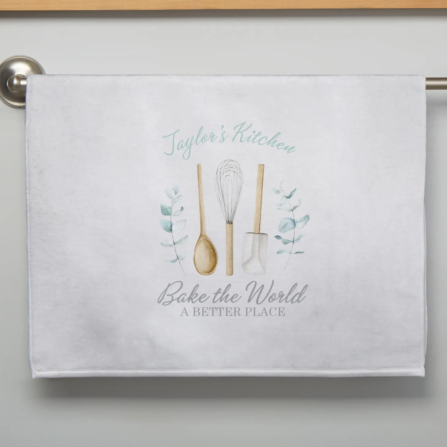 Bake The World A Better Place Kitchen Towel
