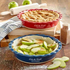 Bake The World A Better Place Stoneware Pie Dish