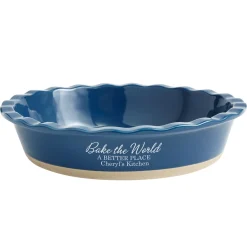 Bake The World A Better Place Stoneware Pie Dish