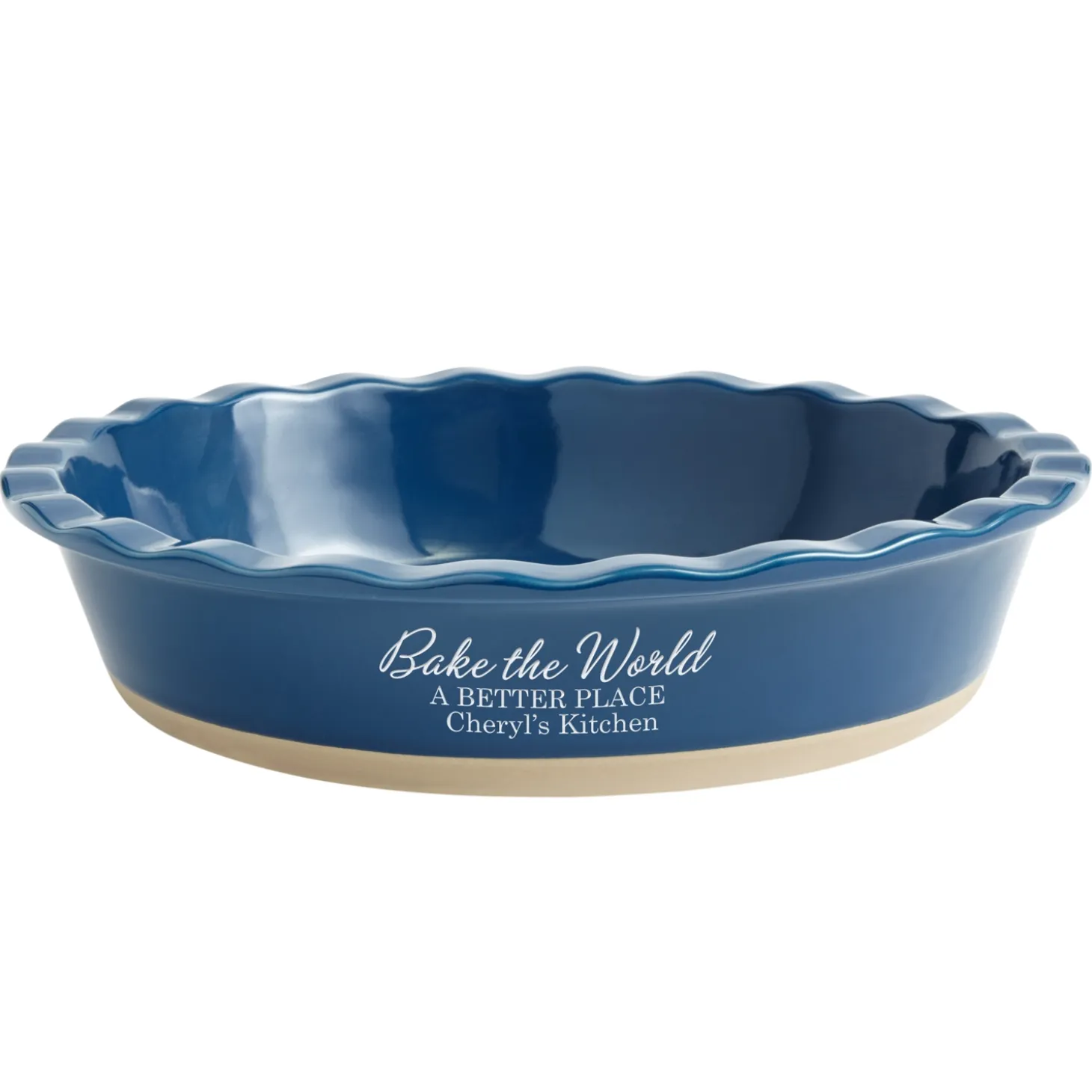 Bake The World A Better Place Stoneware Pie Dish