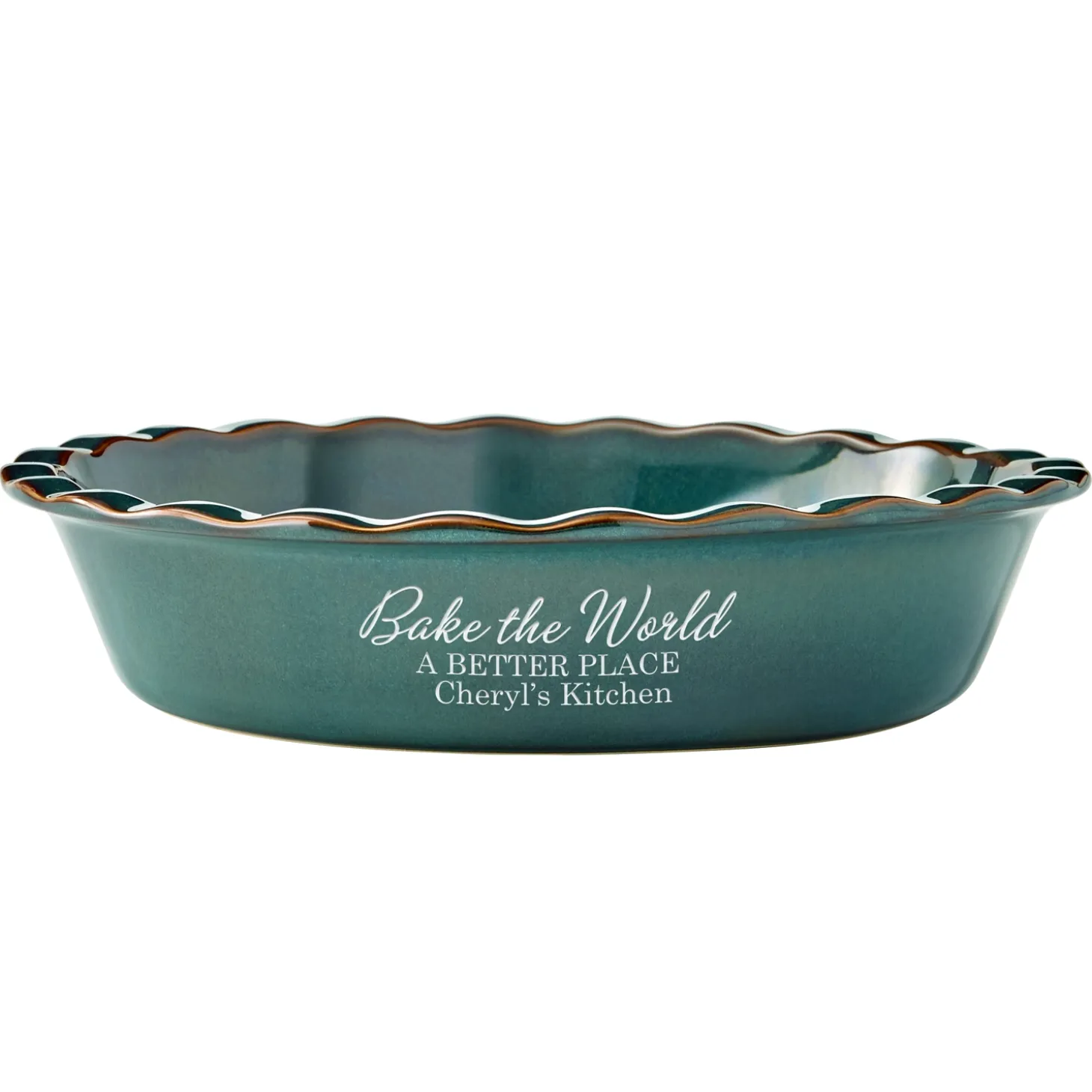 Bake The World A Better Place Stoneware Pie Dish