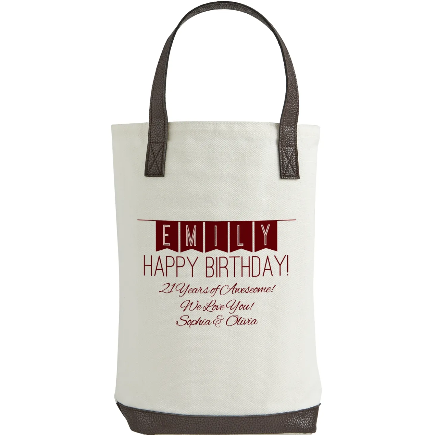 Banner Message Two Bottle Wine Tote