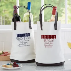 Banner Message Two Bottle Wine Tote