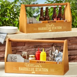 Barbecue Station Wood BBQ Caddy