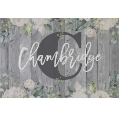 Barnwood Floral Name Doormat