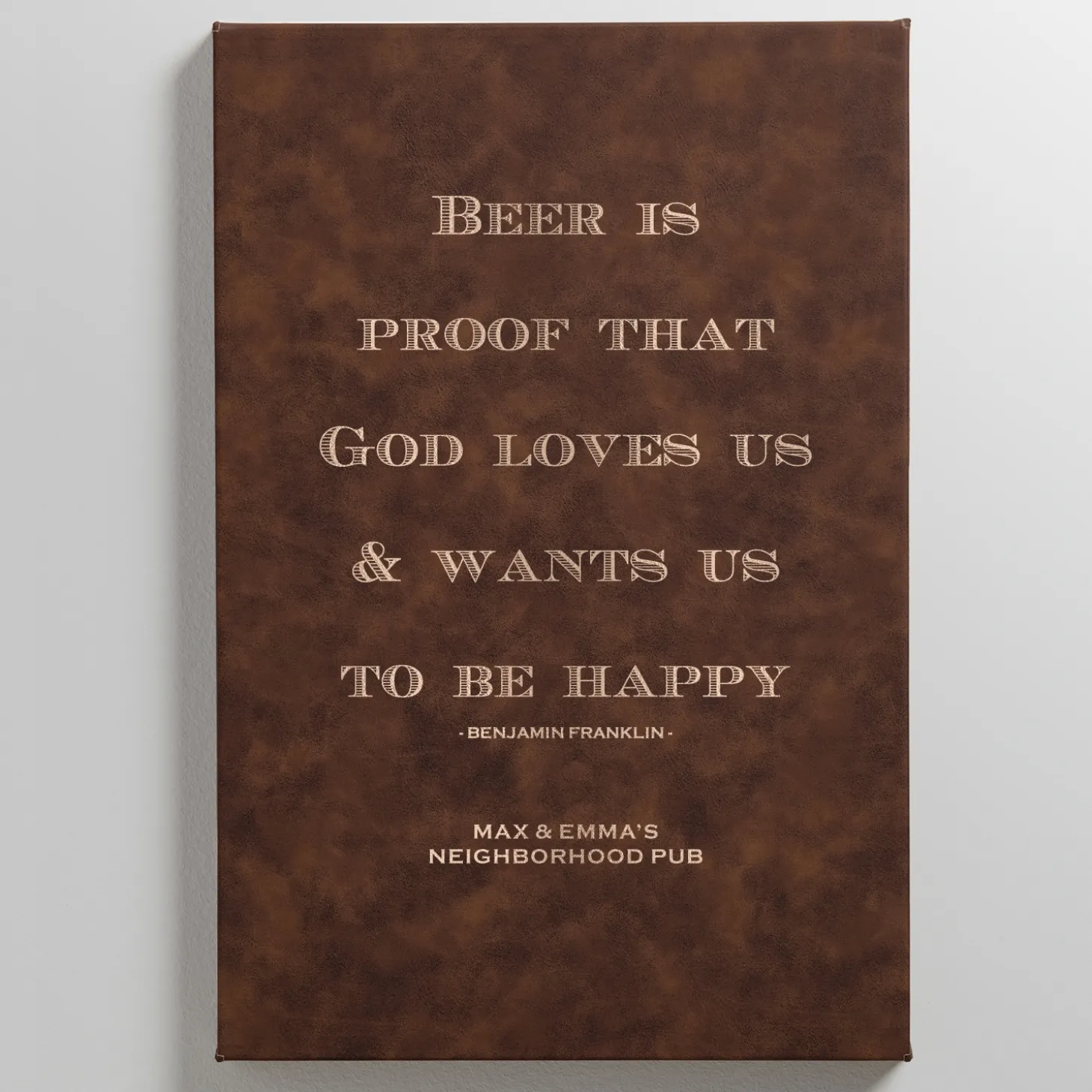 Bar Quotes Leather Wall Art