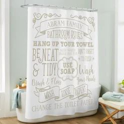 Bathroom Rules Shower Curtain