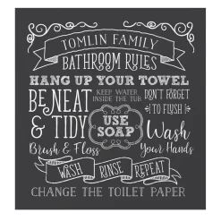 Bathroom Rules Shower Curtain