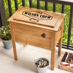 BBQ Crew Outdoor Wooden Cooler