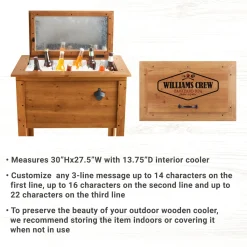 BBQ Crew Outdoor Wooden Cooler