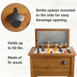 BBQ Crew Outdoor Wooden Cooler