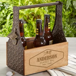BBQ Crew Wood Beer Caddy