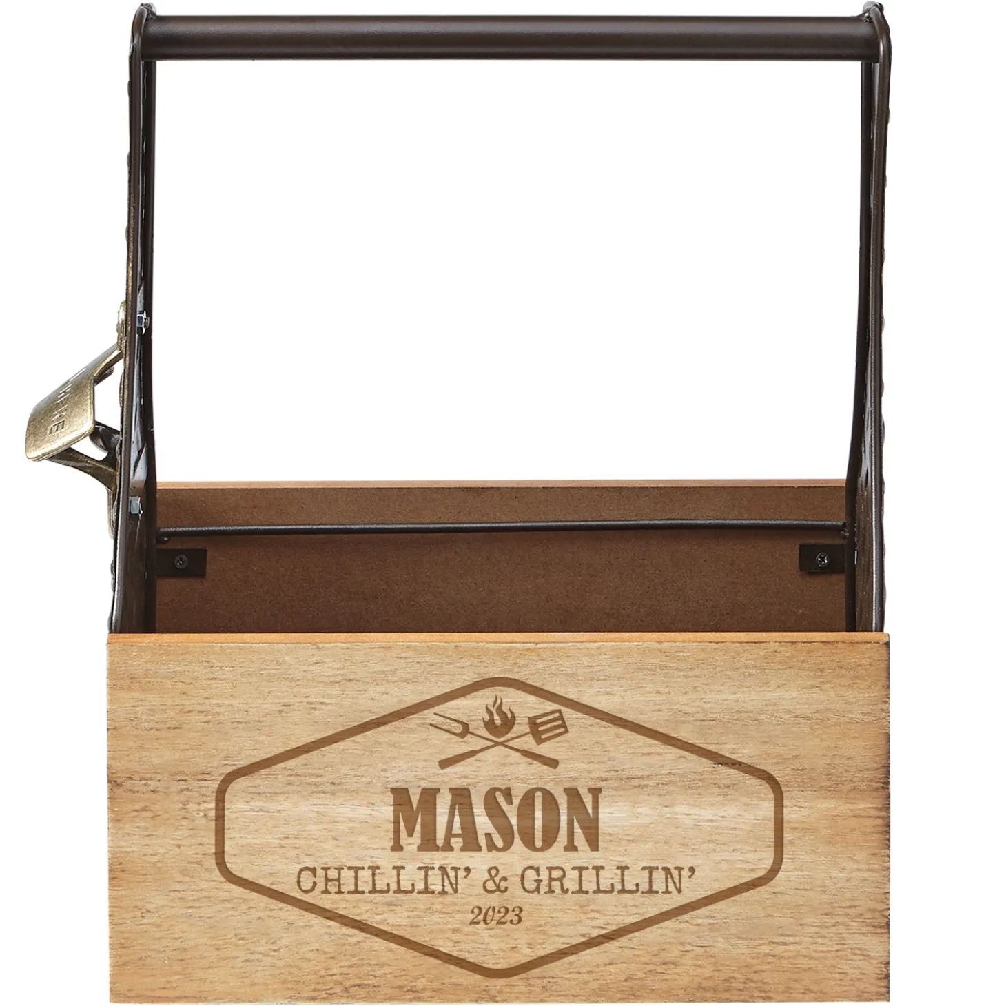 BBQ Crew Wood Beer Caddy
