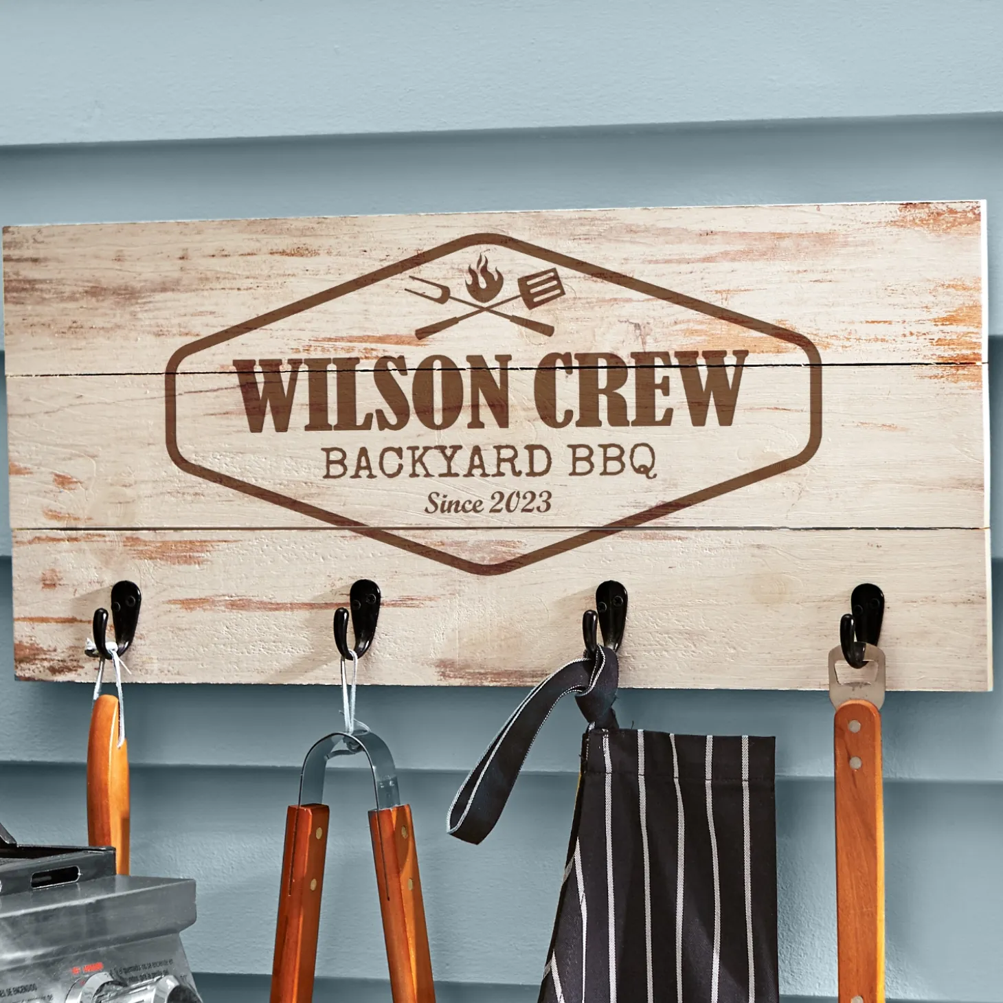 BBQ Crew Wood Tool Rack