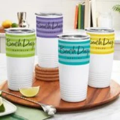 Beach Day Striped Insulated Tumbler