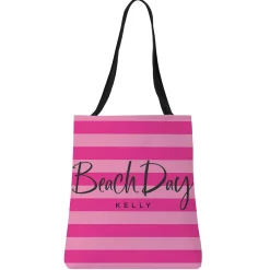 Beach Day Striped Tote Bag
