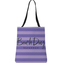 Beach Day Striped Tote Bag
