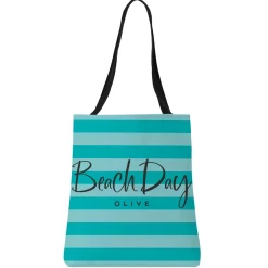Beach Day Striped Tote Bag