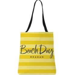 Beach Day Striped Tote Bag