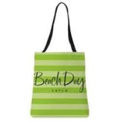 Beach Day Striped Tote Bag