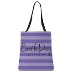 Beach Day Striped Tote Bag