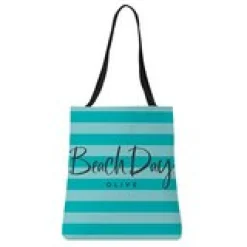 Beach Day Striped Tote Bag