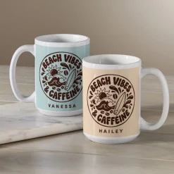 Beach Vibes & Caffeine Mug