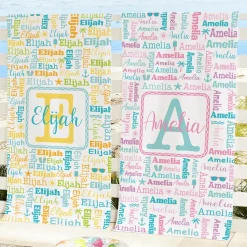 Beachy Collage Name Beach Towel