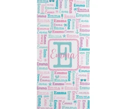 Beachy Collage Name Beach Towel