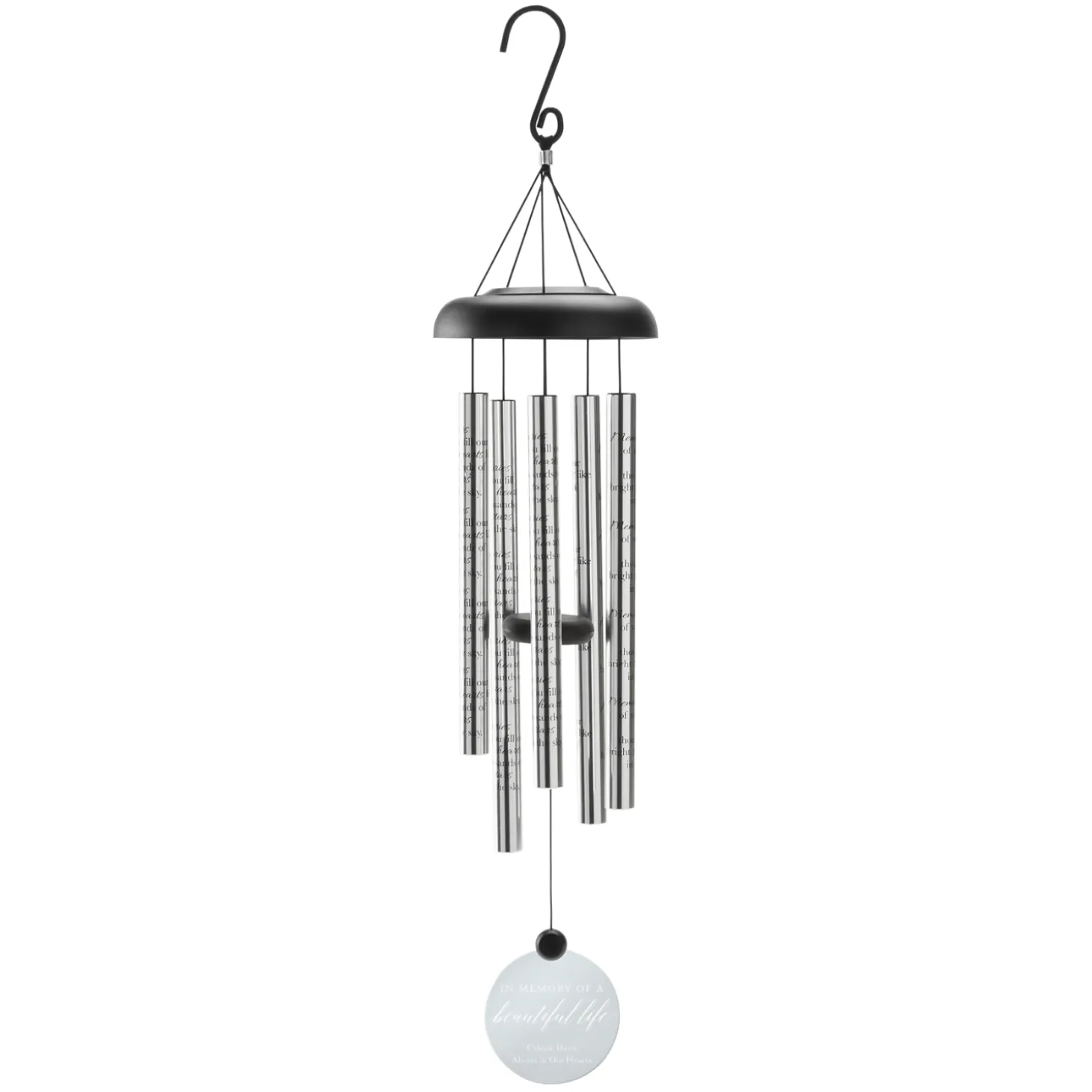 Beautiful Life Memorial Sonnet Solar Wind Chime
