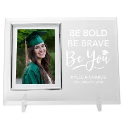 Be Bold, Be Brave Graduation Glass Frame