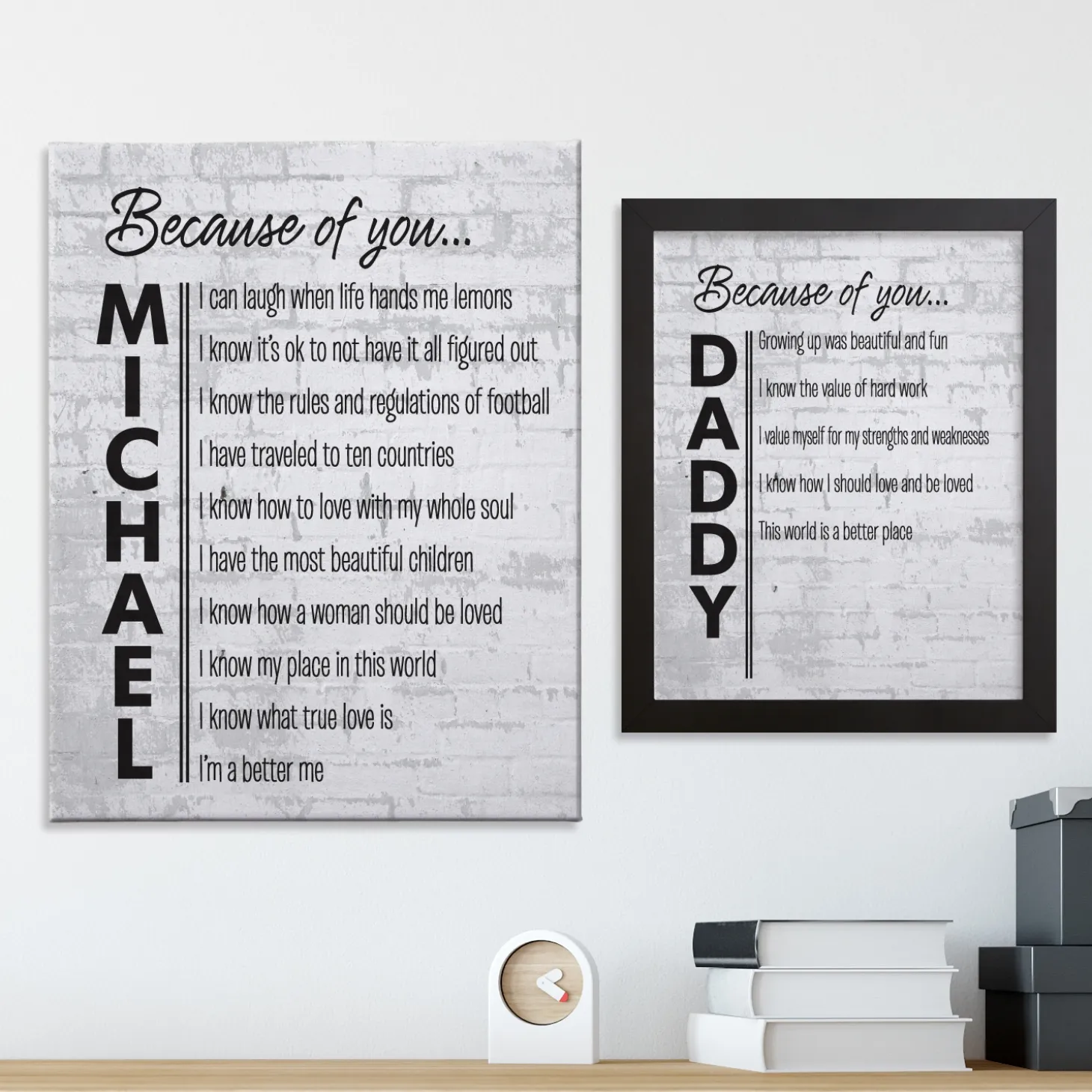 Because Of You Wall Art