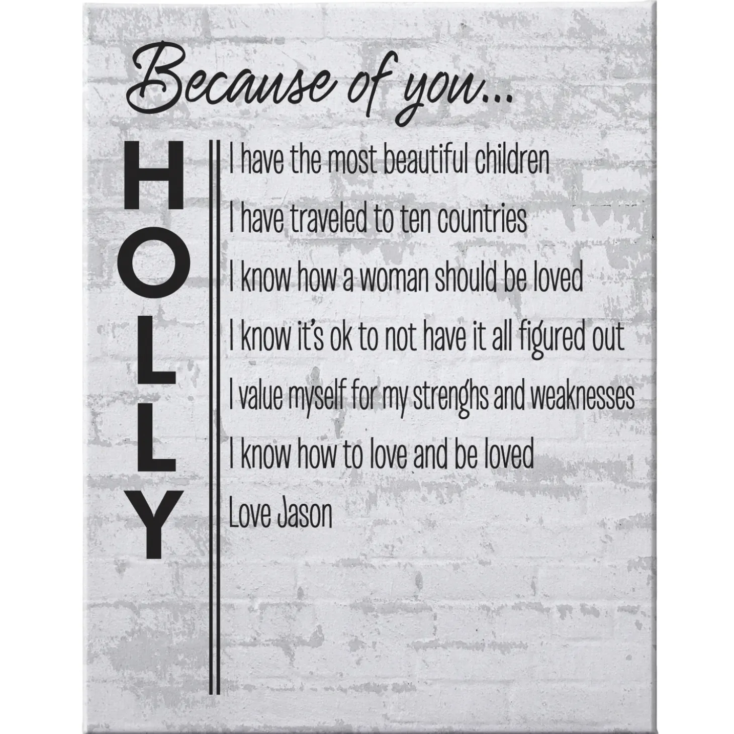 Because Of You Wall Art
