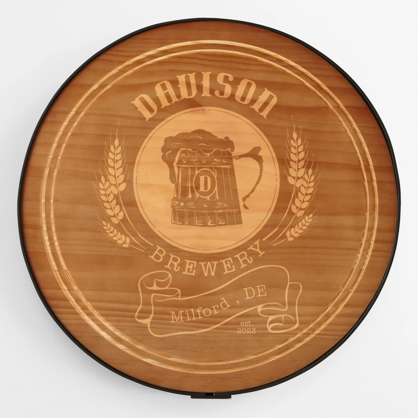 18" Beer Barrel Wood Sign